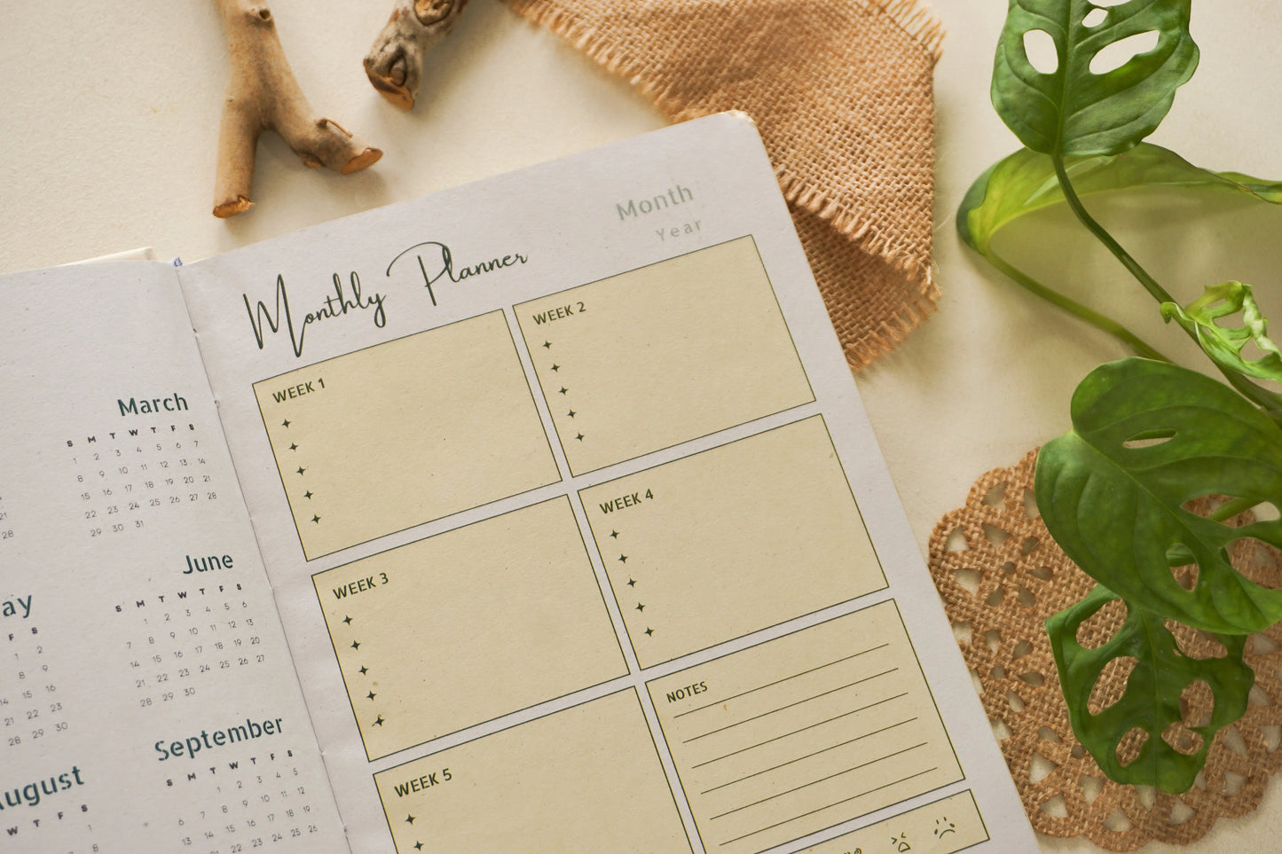 Sustainable traditional eco-friendly and affordable diary with task planner