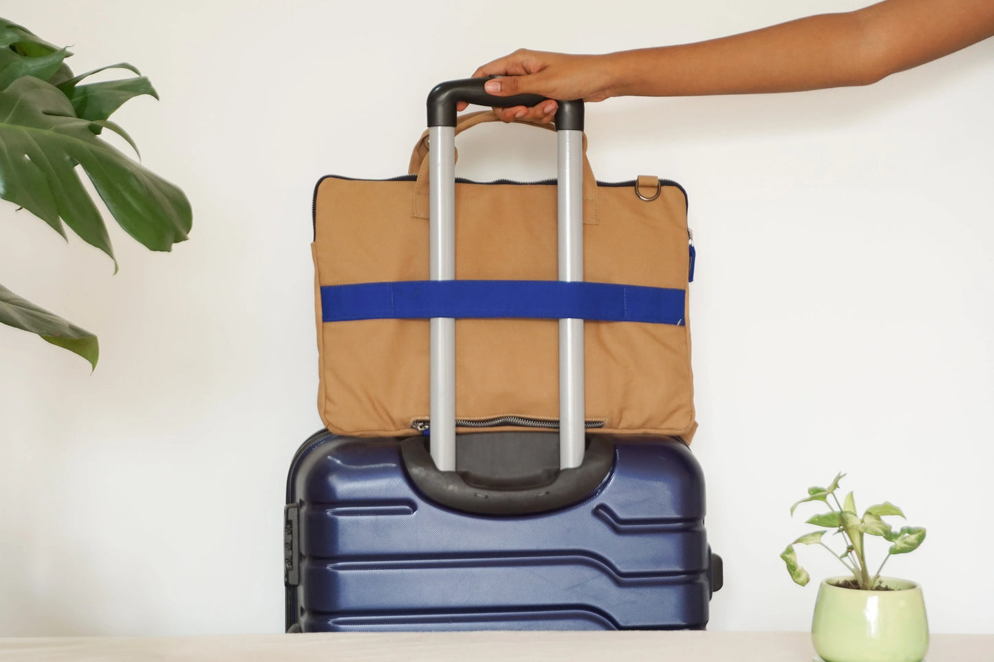 Sustainable blue canvas laptop sleeve, eco-friendly and affordable