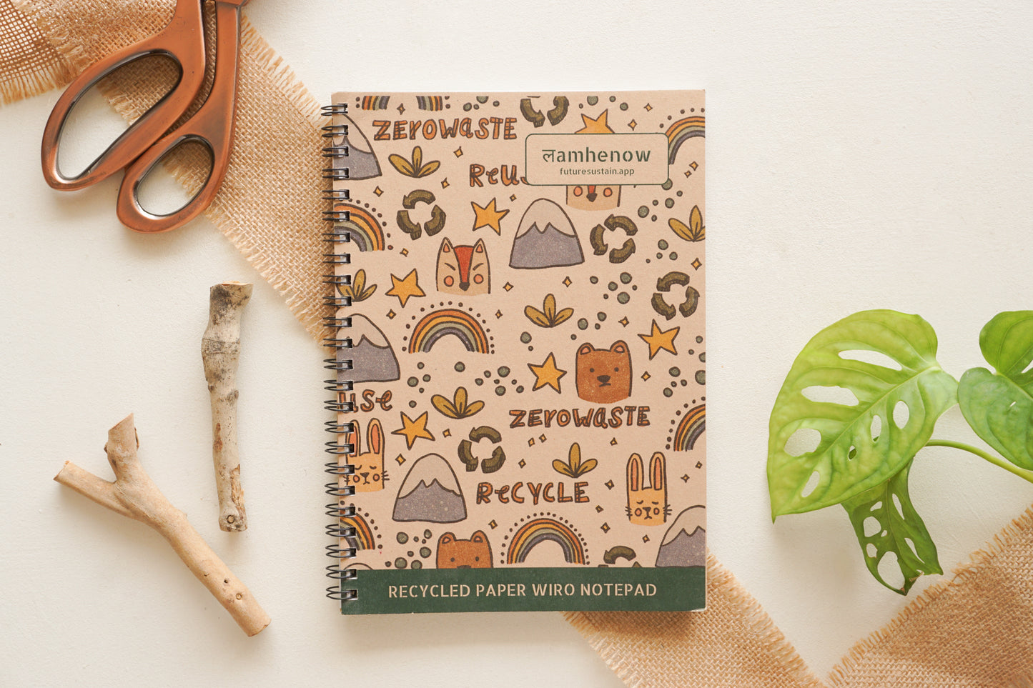 Patterned A5 Wiro Notepad