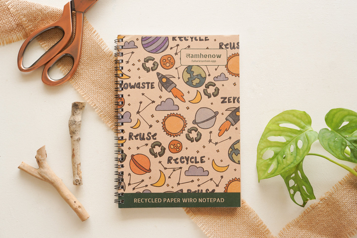 Patterned A5 Wiro Notepad