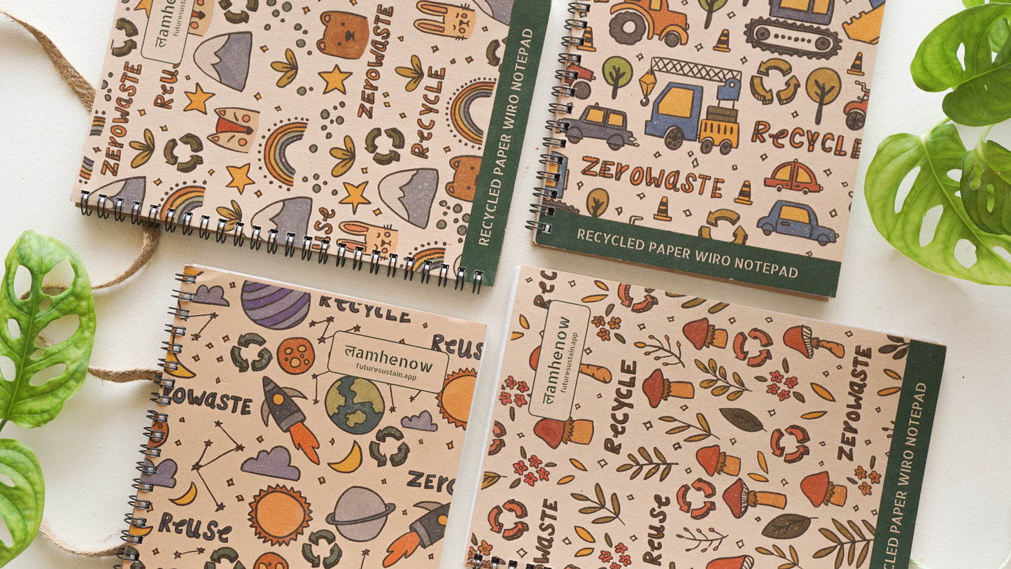 Patterned A5 Wiro Notepad
