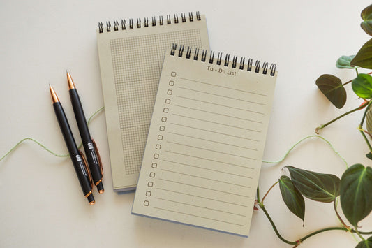 Affordable lavender to-do list notebook, eco-friendly paper, 125 x 176mm