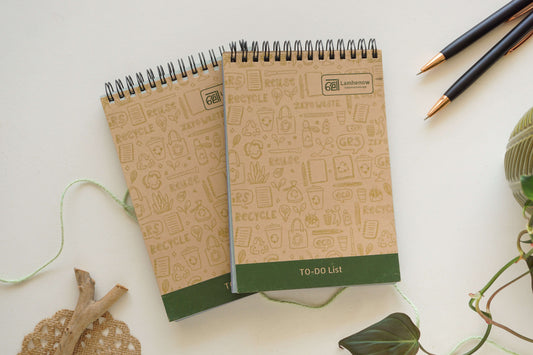 Affordable eco-friendly to-do list notebook with brown cover, 125 x 176mm