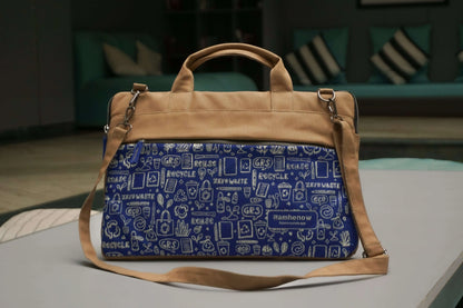 Sustainable canvas laptop sleeves stacked, eco-friendly and affordable    