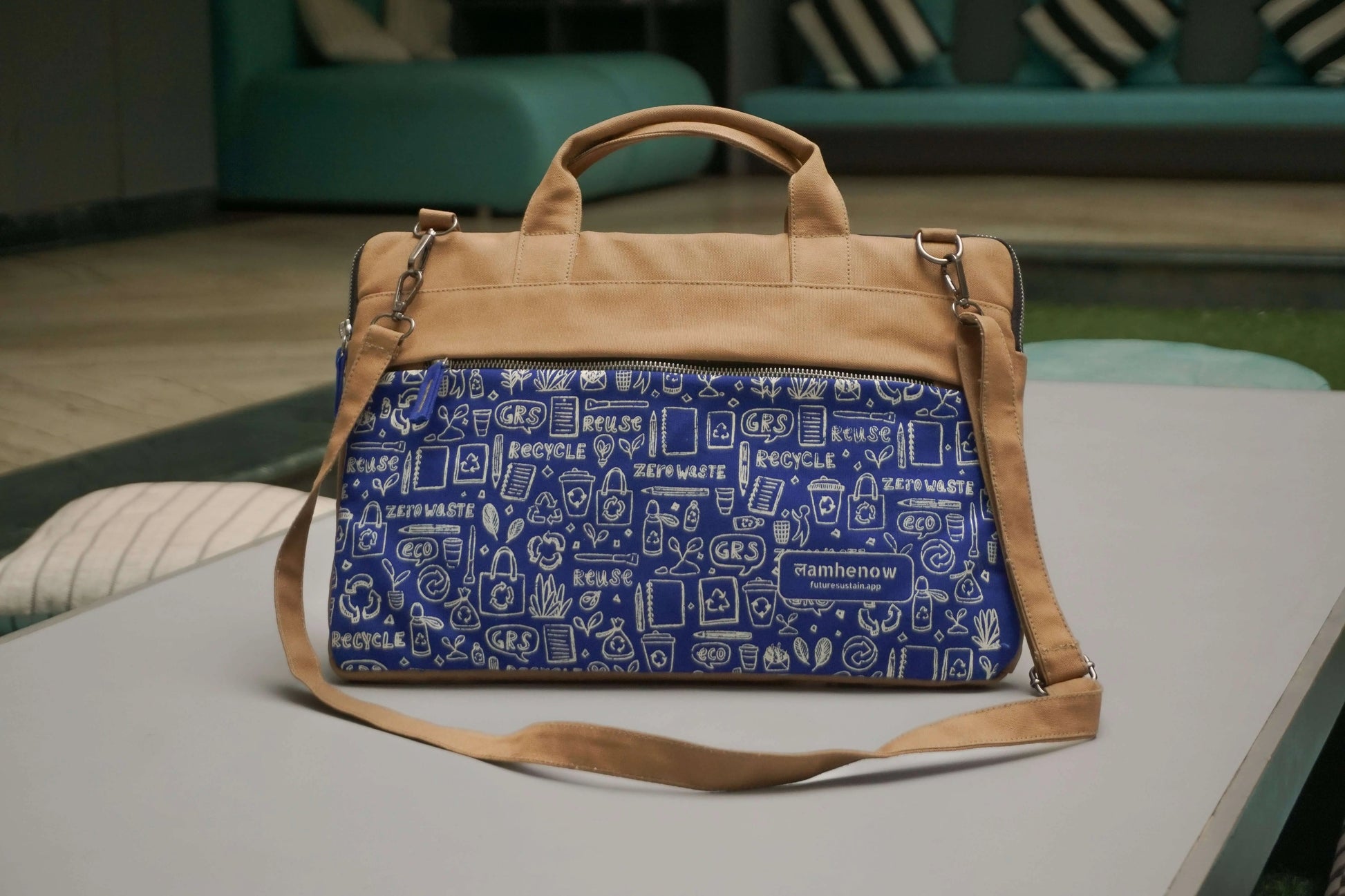 Eco-friendly canvas laptop sleeves stacked, sustainable and affordable