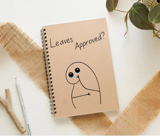 Leaves Approved? Quirky Wiro A5 Notepad | Working Professionals | 80 GSM | 100 Papers | Recycled & Eco-Friendly Lamhenow