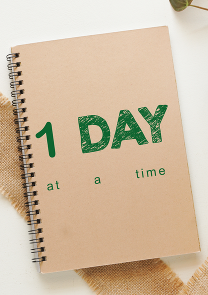 1 Day at a time Wiro A5 Notepad | 80 GSM | 100 Pages | Recycled & Eco-Friendly