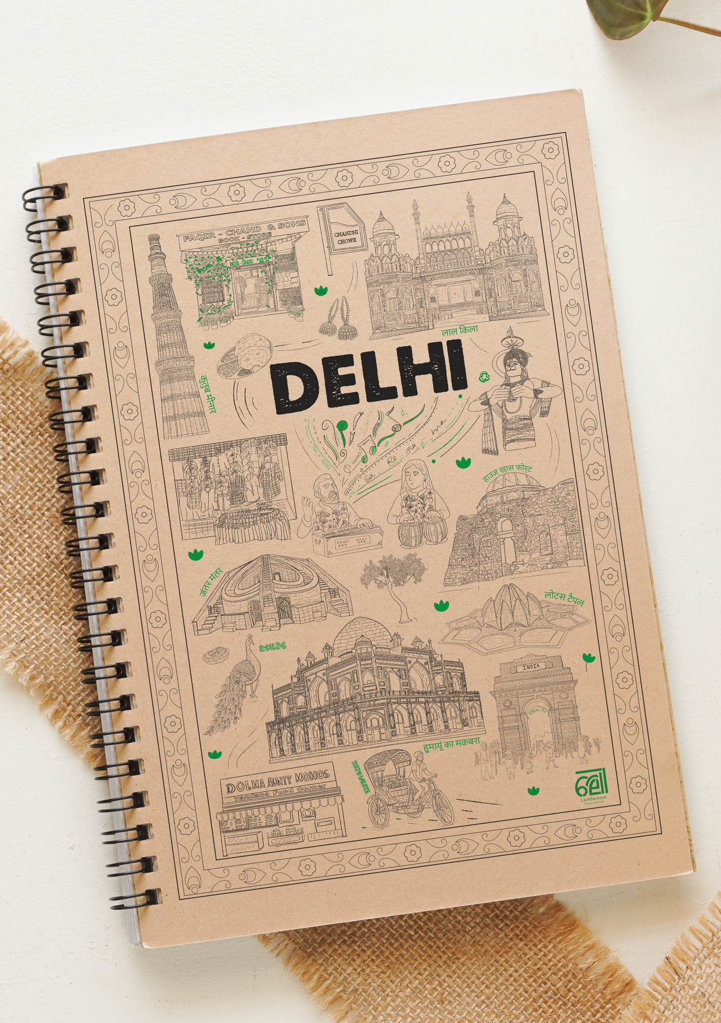 Delhi (Dilli walon ki) Wiro A5 Notepad | 80 GSM | 100 Pages | Recycled & Eco-Friendly