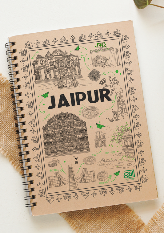 Jaipur (Pink City) Wiro A5 Notepad | 80 GSM | 100 Pages | Recycled & Eco-Friendly