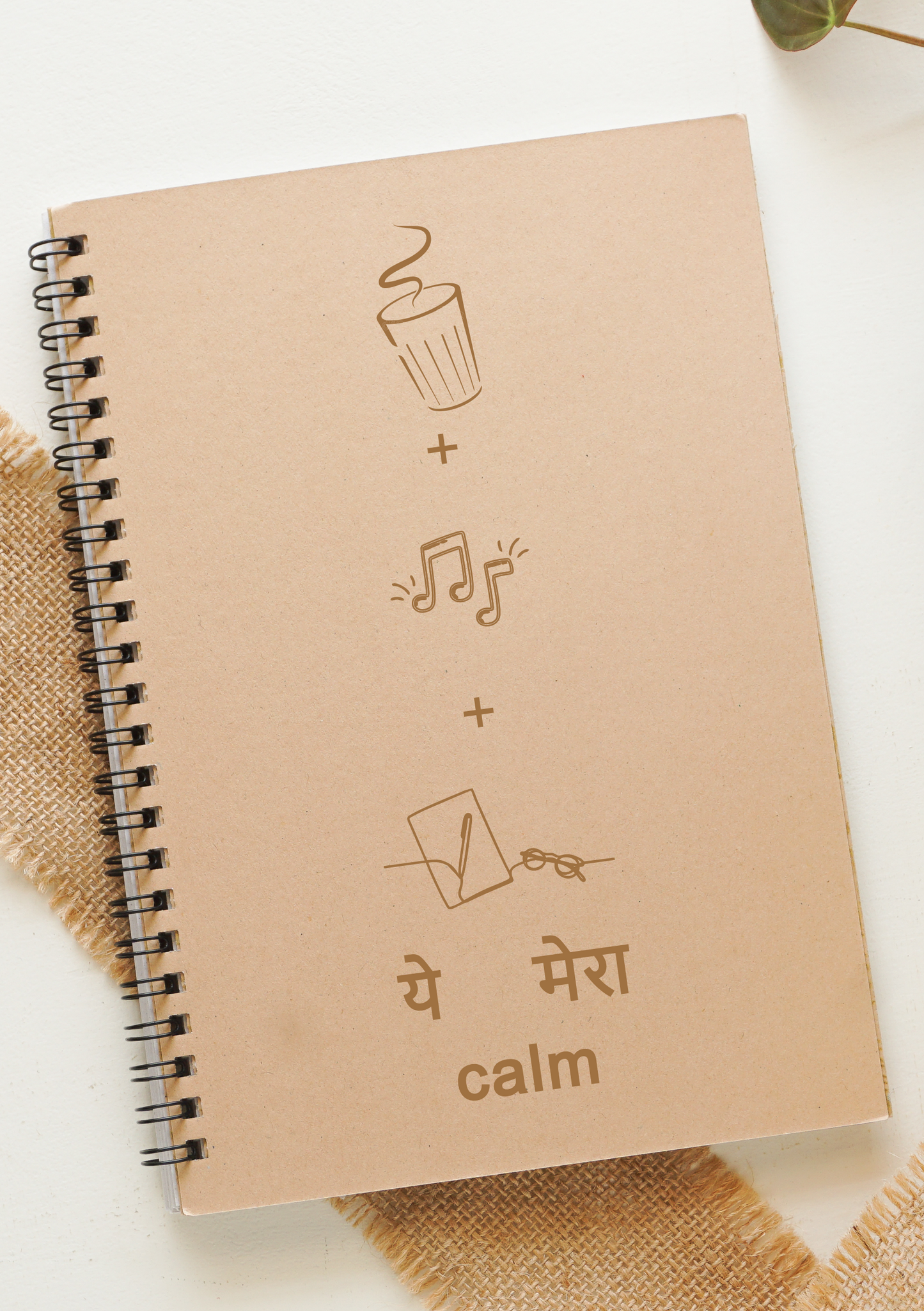 My calm(tea+Music+Journaling) Wiro A5 Notepad | 80 GSM | 100 Pages | Recycled & Eco-Friendly