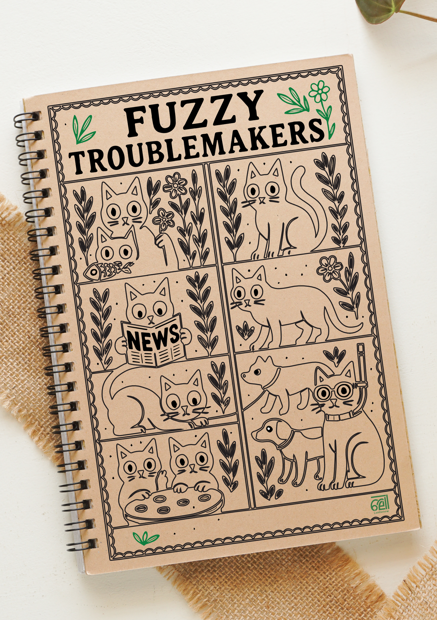 Fuzzy Troublemakers(Cat Lovers) Wiro A5 Notepad | 80 GSM | 100 Pages | Recycled & Eco-Friendly