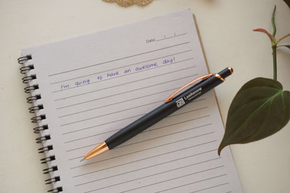 Affordable metal pens and refillable notepad set